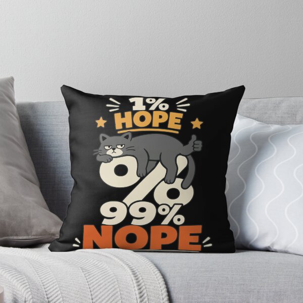 Item preview, 1% Hope 99% Nope Funny Cat T-Shirt – Sarcastic Lazy Cat Graphic Tee for Introverts designed and sold by Huddy-clothes.