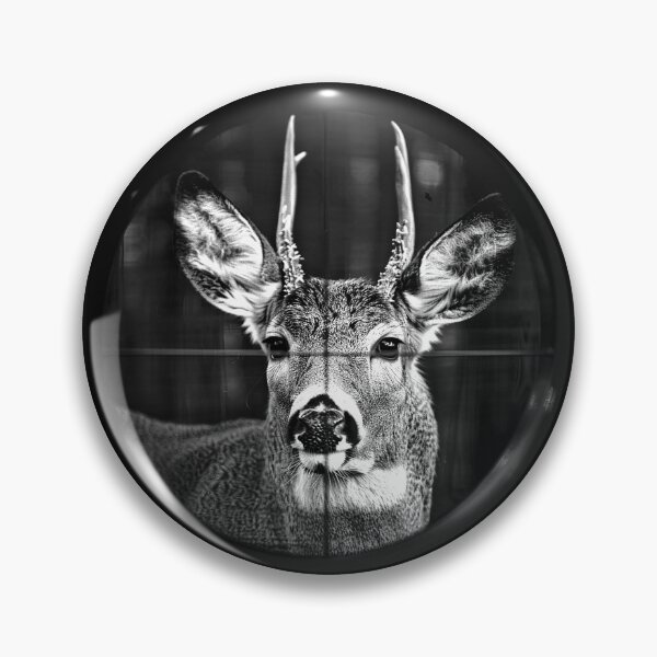 Item preview, Young Buck Portrait – Black and White Whitetail Deer Art designed and sold by inkoutninja.