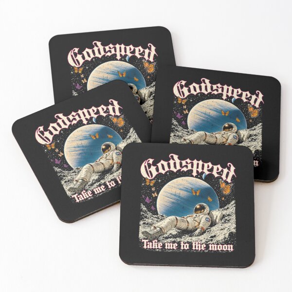 Item preview, Godspeed Take Me to the Moon – Astronauta, Mariposas & Planeta Retro designed and sold by bakazel.