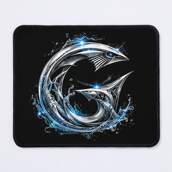 Item preview, Abyssal Finforge: The Pisces Shark Letter G designed and sold by BlissBlvdShop.