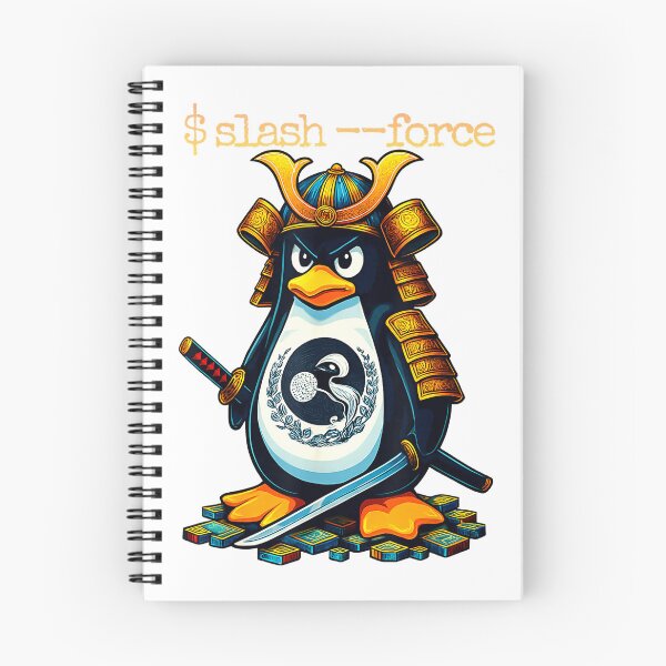 Item preview, Ancient Linux Penguin Samurai Sword Master Coding T-Shirt designed and sold by DArtfulStudio.