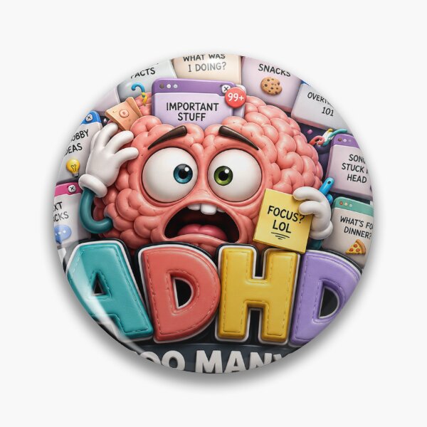 Item preview, ADHD Too Many Tabs Open Brain Humor designed and sold by TaiwoDesigns.