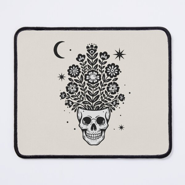 Item preview, Gothic Skull Floral Planter Dark Academia Folk Art designed and sold by Cipher & Soul.
