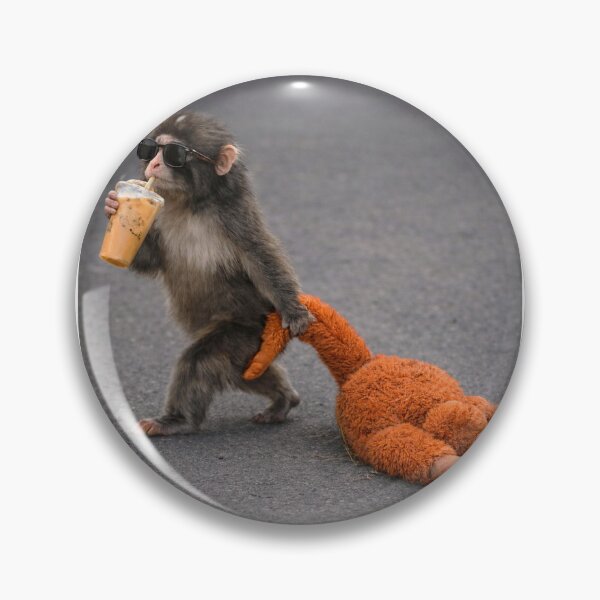 Item preview, Baby Monkey Punch Drinking Iced Coffee Long Sleeve T-Shirt designed and sold by kevincuellar.