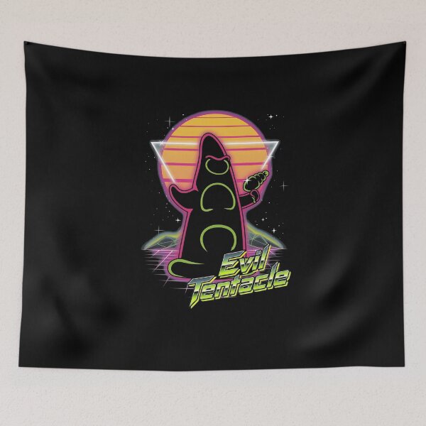 Item preview, Evil Tentacle Retro Sunset Ray Gun Graphic designed and sold by mitteeberlin.