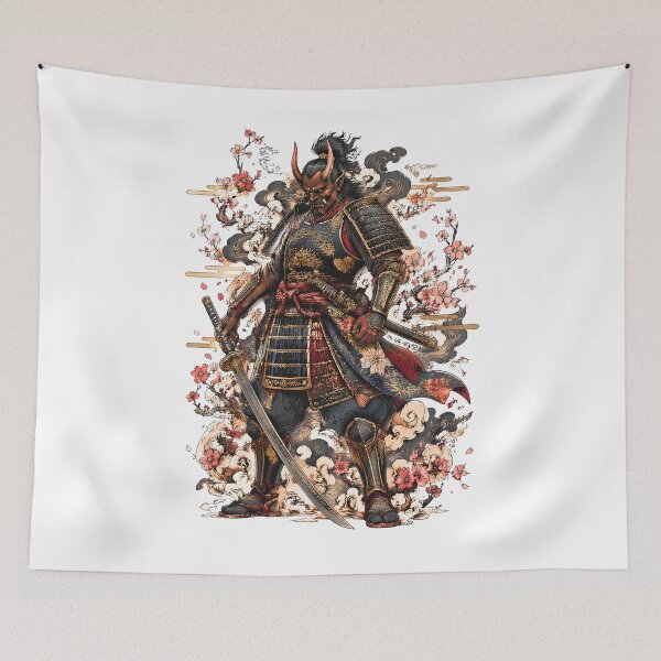 Item preview, Oni Samurai Warrior | Japanese Demon with Katana Tattoo Art designed and sold by kaxymax.