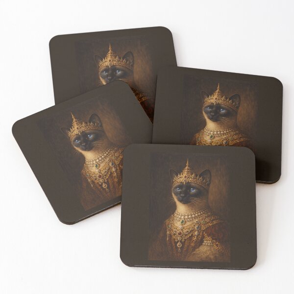Item preview, Siamese Cat Royal Portrait - The Imperial Monarch | Baroque Thai Crown Cat Art | Elegant Cat Lover Gift designed and sold by TheOdetteEdit.