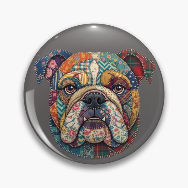 Item preview, Patchwork British Bulldog Design designed and sold by Bluebird Crafted Tee.