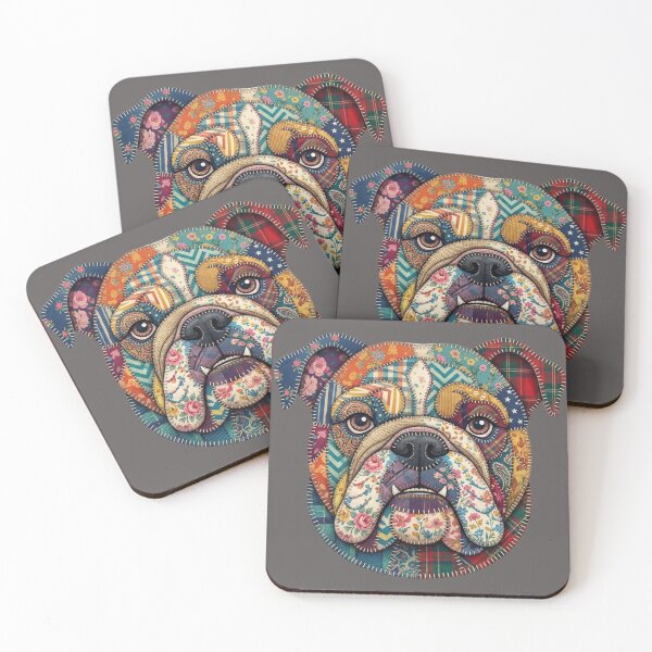 Item preview, Patchwork British Bulldog Design designed and sold by Bluebird Crafted Tee.