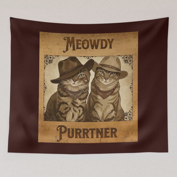 Item preview, Hey there Meowdy Purrtner! designed and sold by CuriositiesEnd.