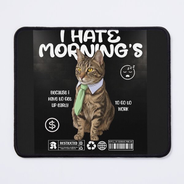 Item preview, I Hate Mornings not a fan.  designed and sold by CuriositiesEnd.