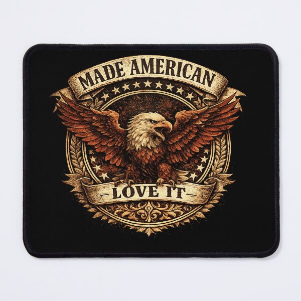 Item preview, Made American Love It Vintage Eagle Patriotic USA Retro Badge, American Pride Bald Eagle Distressed Graphic Gift designed and sold by Zizo-DR44.