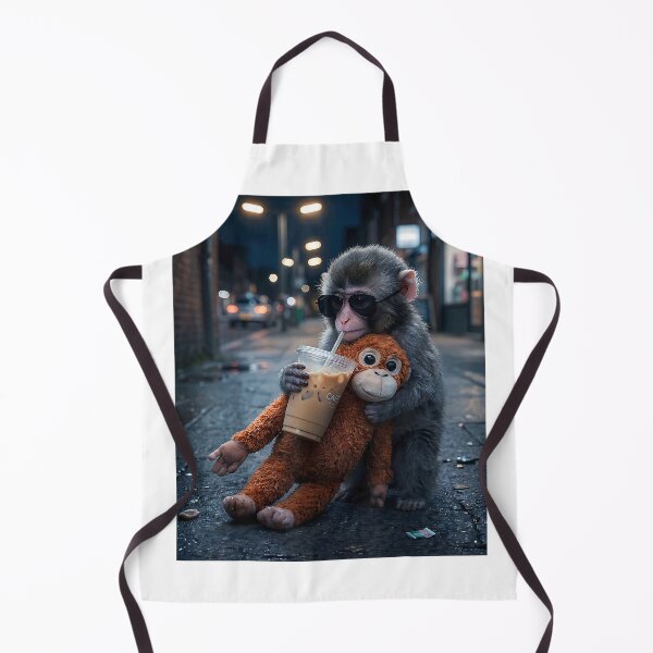 Item preview, Baby Punch Monkey Drinking Iced Coffee Cuddling Plush Zoo T-Shirt designed and sold by ljat14.