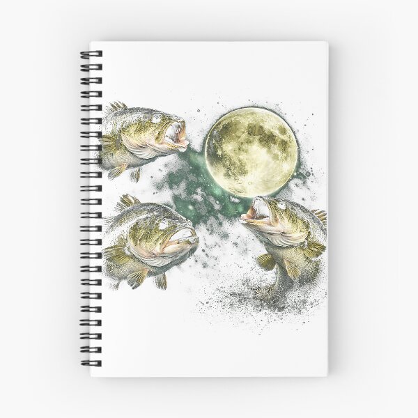 Item preview, Bass Fish Howling to The Moon Vintage Angler Fisherman T-Shirt designed and sold by Aru Pxle.