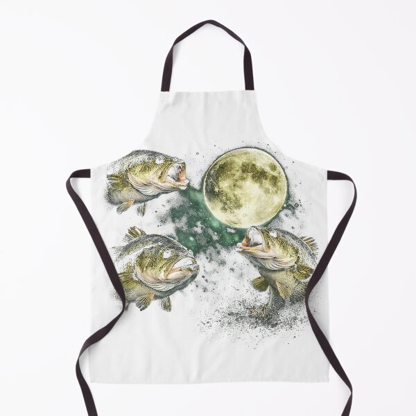 Item preview, Bass Fish Howling to The Moon Vintage Angler Fisherman T-Shirt designed and sold by Aru Pxle.