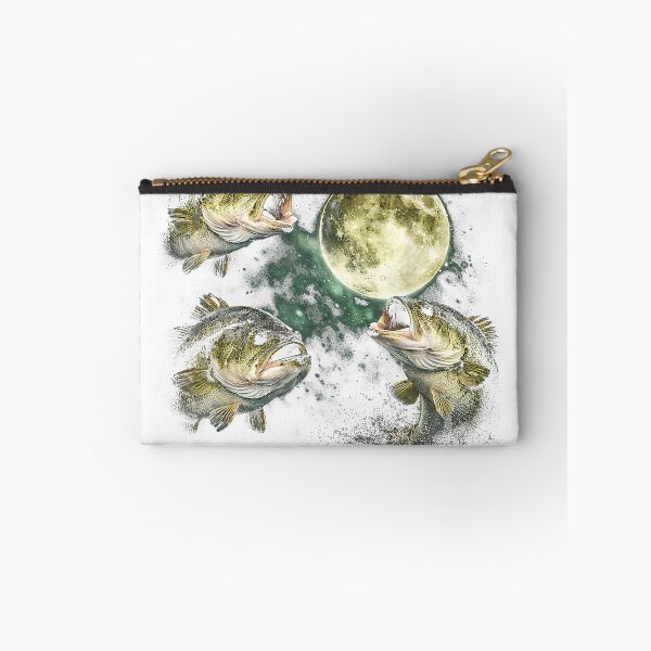 Item preview, Bass Fish Howling to The Moon Vintage Angler Fisherman T-Shirt designed and sold by Aru Pxle.