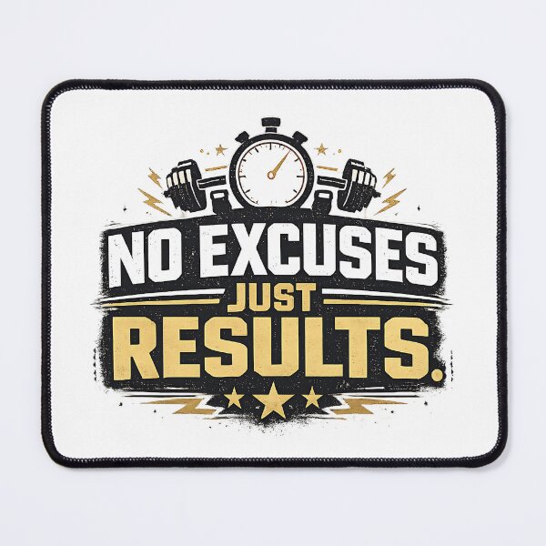 Item preview, No Excuses. Just Results Motivational Typography Productivity & Performance designed and sold by dytf79.