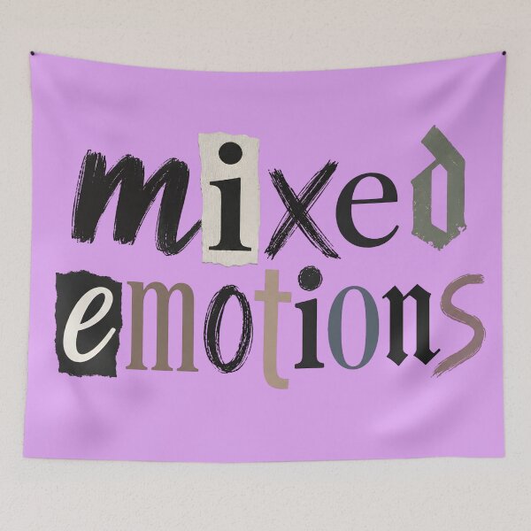 Item preview, Mixed Emotions Ransom Note Grunge Typography designed and sold by digitalbob60.