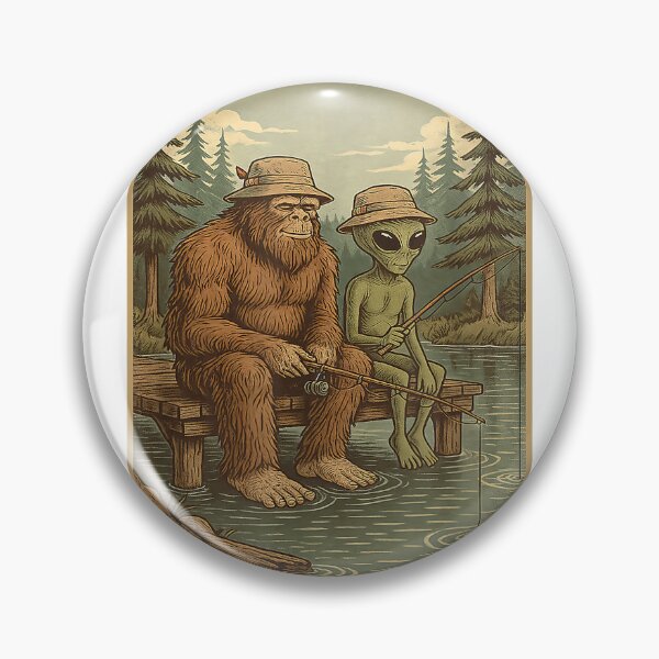 Item preview, Bigfoot Alien Fishing Men Boys Sasquatch Fishing Distressed T-Shirt designed and sold by dDariaallofthat.