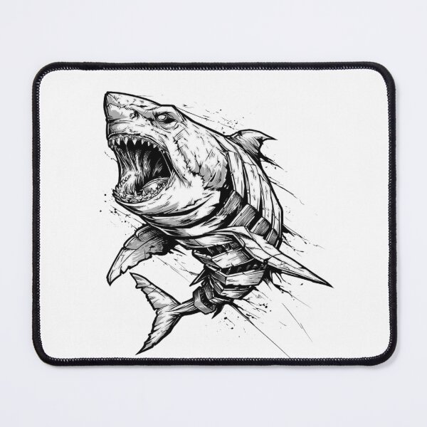 Item preview, Dark Shark Attack Black and White designed and sold by Mystic & Celestial Art.