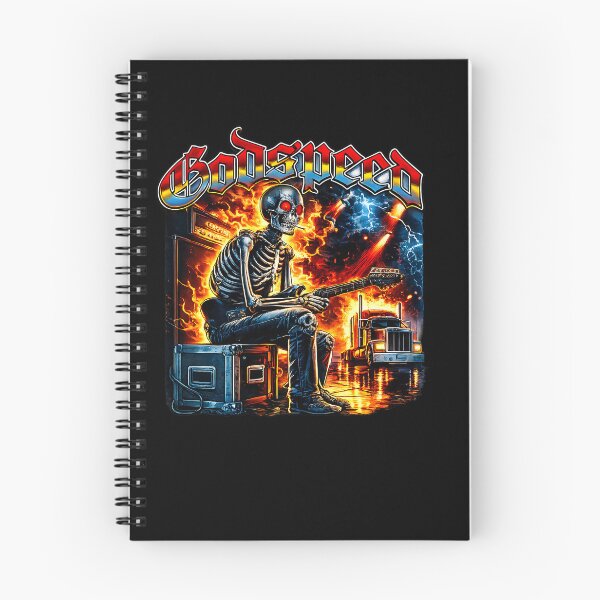 Item preview, Godspeed Highway Inferno – Skeleton Trucker & Burning Semi Truck designed and sold by bakazel.