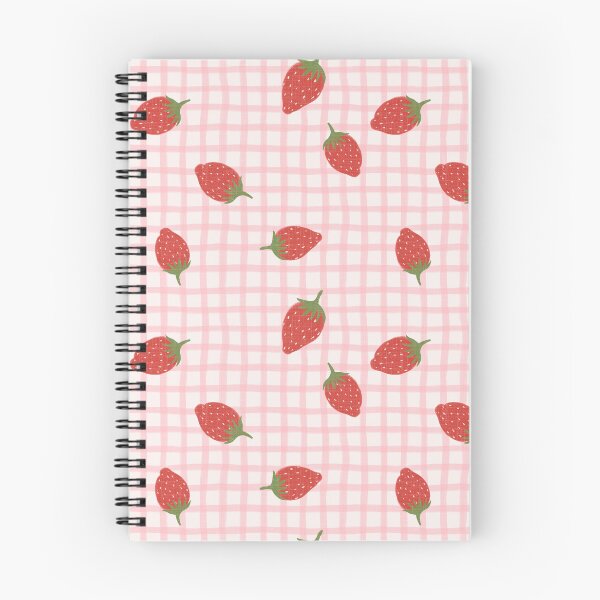 Item preview, Red Strawberries on pink gingham grid designed and sold by PrettywithColor.