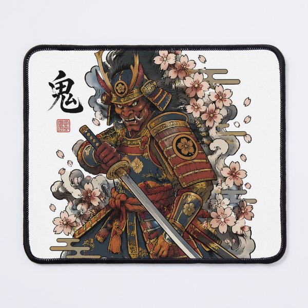 Item preview, Oni Samurai Portrait | Japanese Demon Warrior Tattoo Art designed and sold by kaxymax.