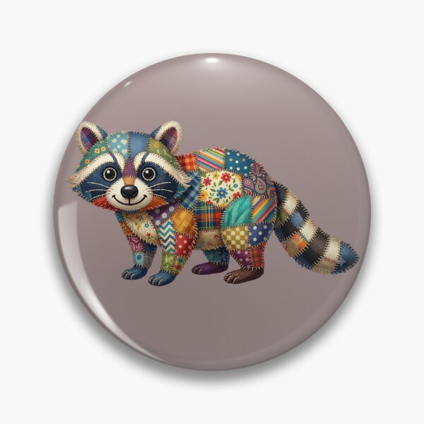 Item preview, Patchwork Cute Raccoon Design designed and sold by Bluebird Crafted Tee.
