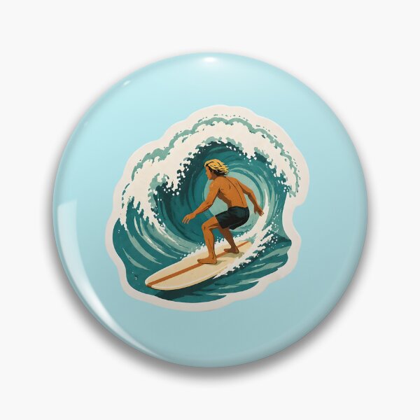 Item preview, Surfing Culture Watercolor - California Beach Wave designed and sold by ChemicalXShop.