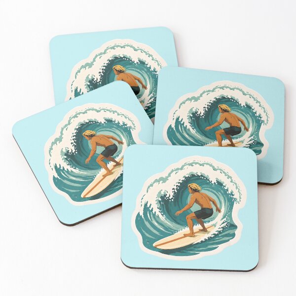 Item preview, Surfing Culture Watercolor - California Beach Wave designed and sold by ChemicalXShop.