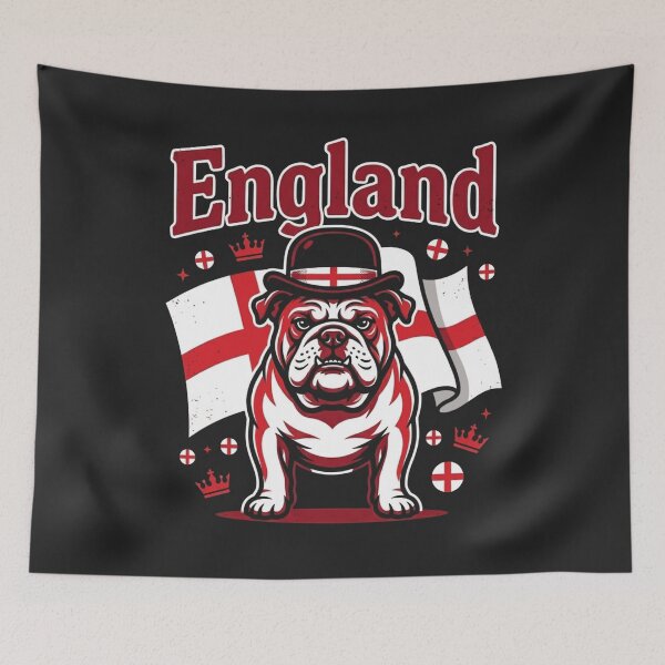Item preview, Vintage England Football Bulldog Flag designed and sold by legendaryskins.
