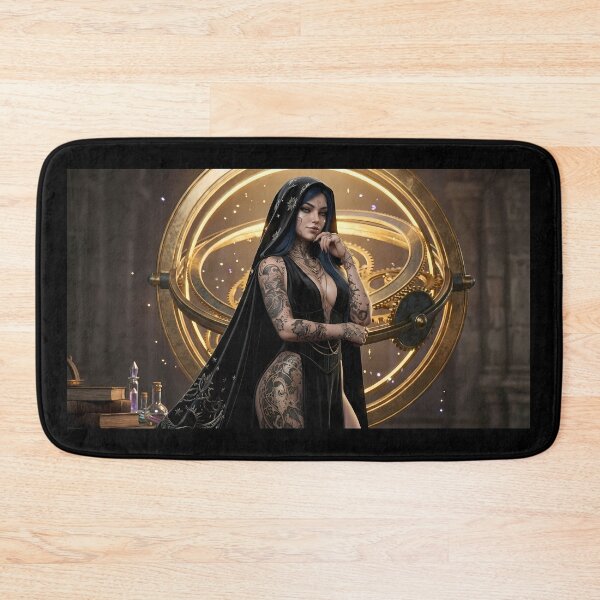 Item preview, Tattooed Dark Sorceress Nun Fantasy Art designed and sold by GalleryBrisArt.