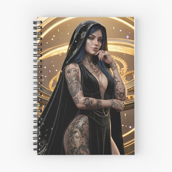 Item preview, Tattooed Dark Sorceress Nun Fantasy Art designed and sold by GalleryBrisArt.