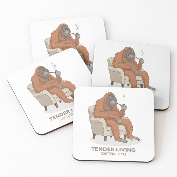 Item preview, Monkey Enjoying a Pipe Vintage Illustration designed and sold by COZY VINTAGE animal.