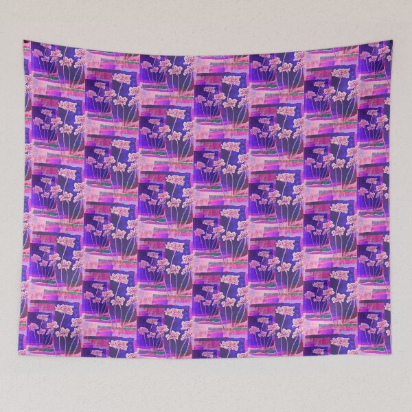 Item preview, colorful floral design, pink wildflowers, original artwork designed and sold by OmStudioz .