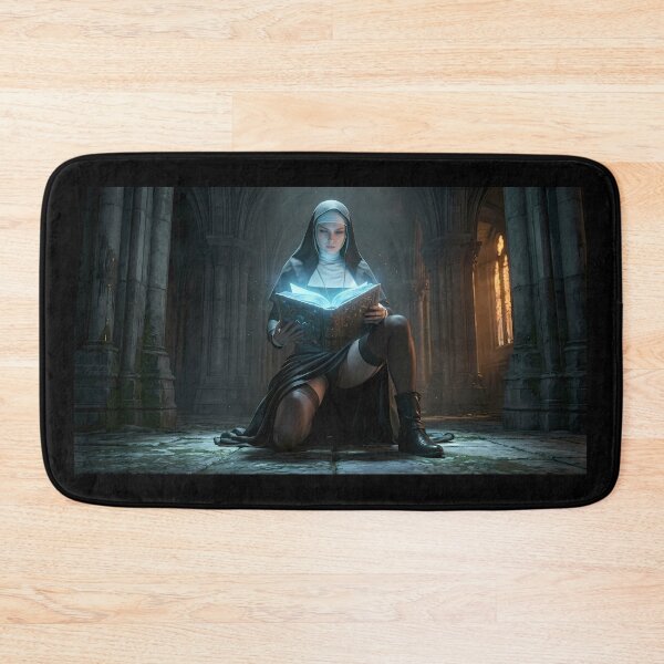 Item preview, Tattooed Dark Sorceress Nun Fantasy Art designed and sold by GalleryBrisArt.