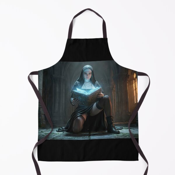 Item preview, Tattooed Dark Sorceress Nun Fantasy Art designed and sold by GalleryBrisArt.