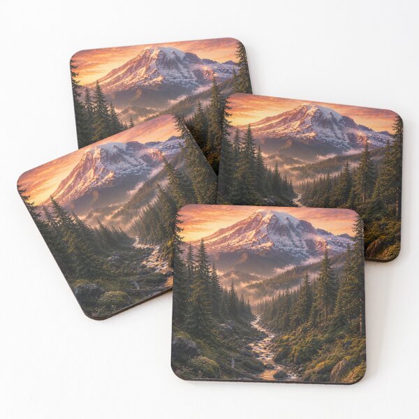 Item preview, Mount Rainier Sunrise Hidden Bigfoot Pacific Northwest Adventure designed and sold by Swanny's Custom T-shirt and Gift Designs.