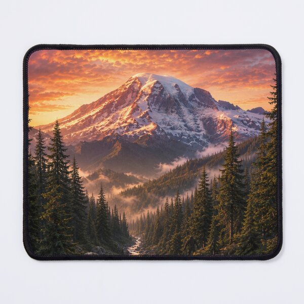 Item preview, Mount Rainier Sunrise Hidden Bigfoot Pacific Northwest Adventure designed and sold by Swanny's Custom T-shirt and Gift Designs.