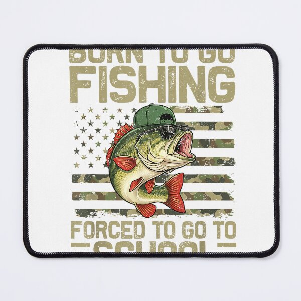 Item preview, Born to Go Fishing Bass Fish Funny Fisherman Boys Kids Men T-Shirt designed and sold by DArtfulStudio.