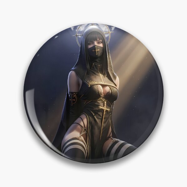 Item preview, Tattooed Dark Sorceress Nun Fantasy Art designed and sold by GalleryBrisArt.