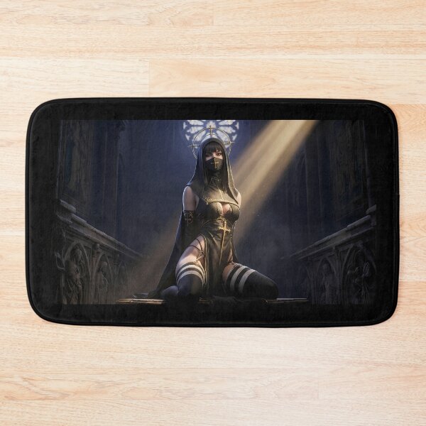 Item preview, Tattooed Dark Sorceress Nun Fantasy Art designed and sold by GalleryBrisArt.