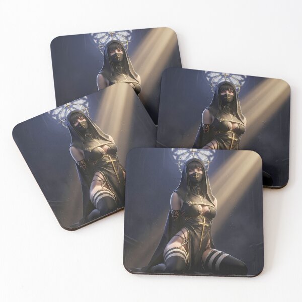 Item preview, Tattooed Dark Sorceress Nun Fantasy Art designed and sold by GalleryBrisArt.