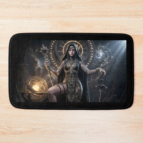Item preview, Tattooed Dark Sorceress Nun Fantasy Art designed and sold by GalleryBrisArt.