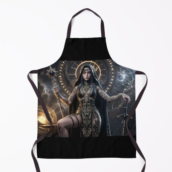 Item preview, Tattooed Dark Sorceress Nun Fantasy Art designed and sold by GalleryBrisArt.