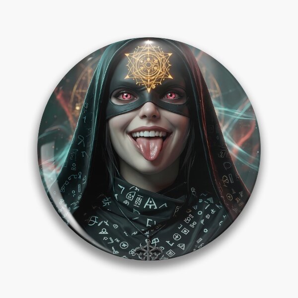 Item preview, Tattooed Dark Sorceress Nun Fantasy Art designed and sold by GalleryBrisArt.