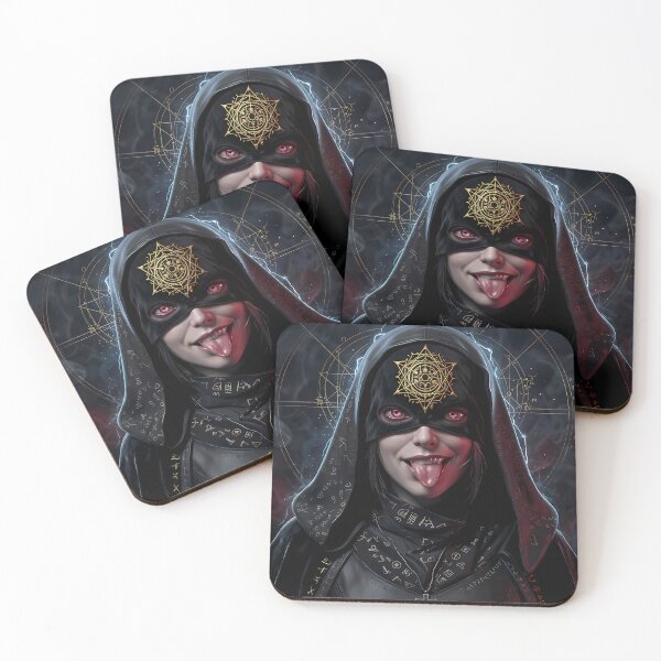 Item preview, Tattooed Dark Sorceress Nun Fantasy Art designed and sold by GalleryBrisArt.