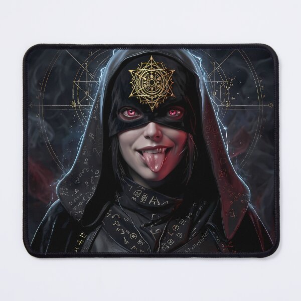 Item preview, Tattooed Dark Sorceress Nun Fantasy Art designed and sold by GalleryBrisArt.