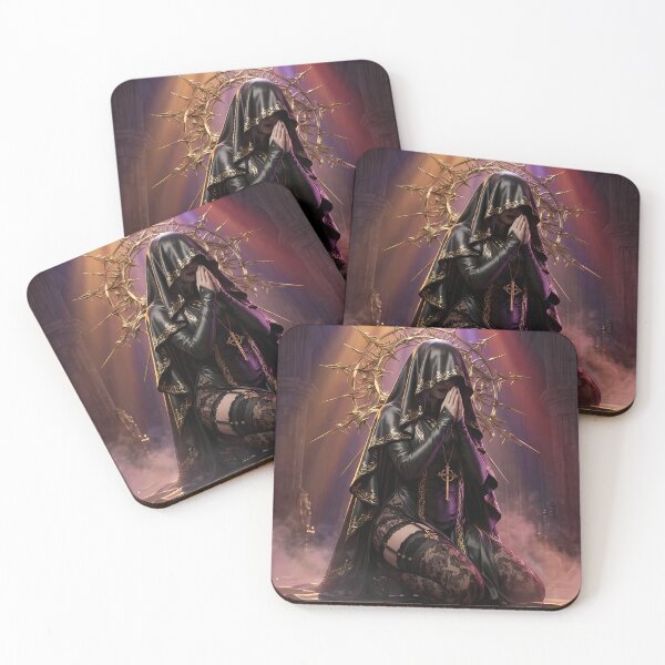 Item preview, Tattooed Dark Sorceress Nun Fantasy Art designed and sold by GalleryBrisArt.