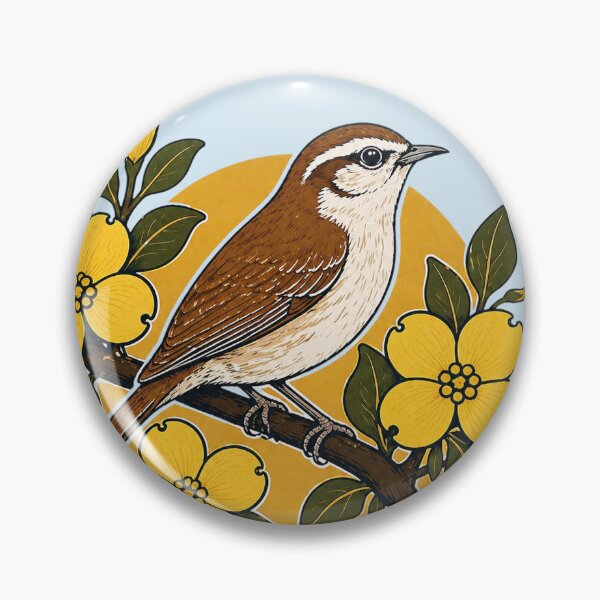 Item preview, South Carolina Wren & Yellow Jessamine Homage designed and sold by The-Drip-Studio.